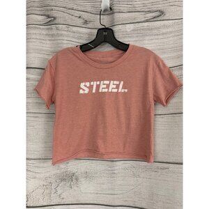 Steel Supplements Crop T-Shirt In Dusty Pink Size S